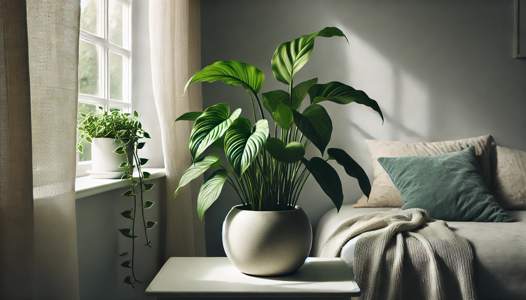 Spider Plant in a Ceramic Pot