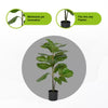 39.37 In. Green Ficus Lyrata Indoor Outdoor Plastic Artificial Plant with Pot