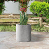 13 In. D Raw Concrete Outdoor Planter, Flower Pot, Modern round Plant Pot for Garden with Drainage Hole